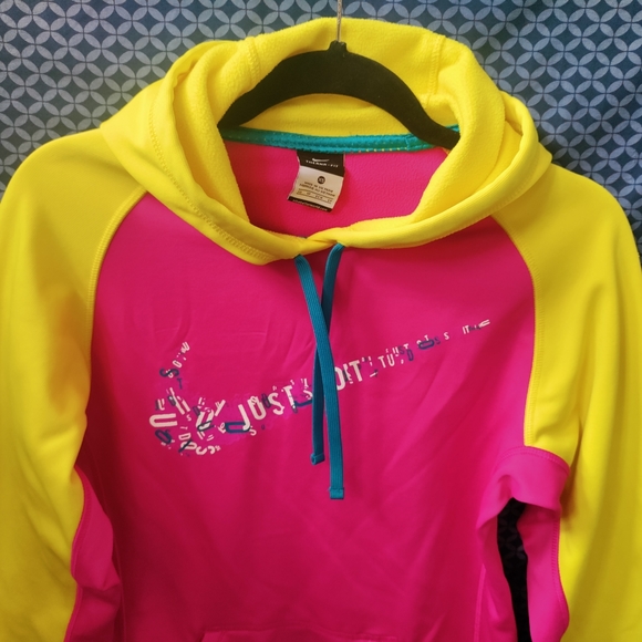 Nike Therma fit- Women's neon pink, yellow & blue pullover sweatshirt. Size - XS - Picture 3 of 10